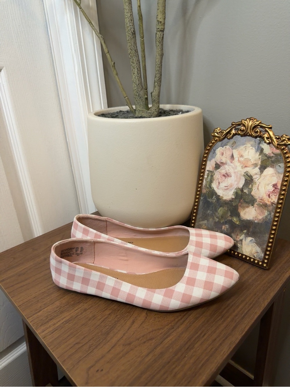 Christian Siriano for Payless Pink Gingham Pointed Toe Ballet Flats 8.5 - Picture 2 of 8